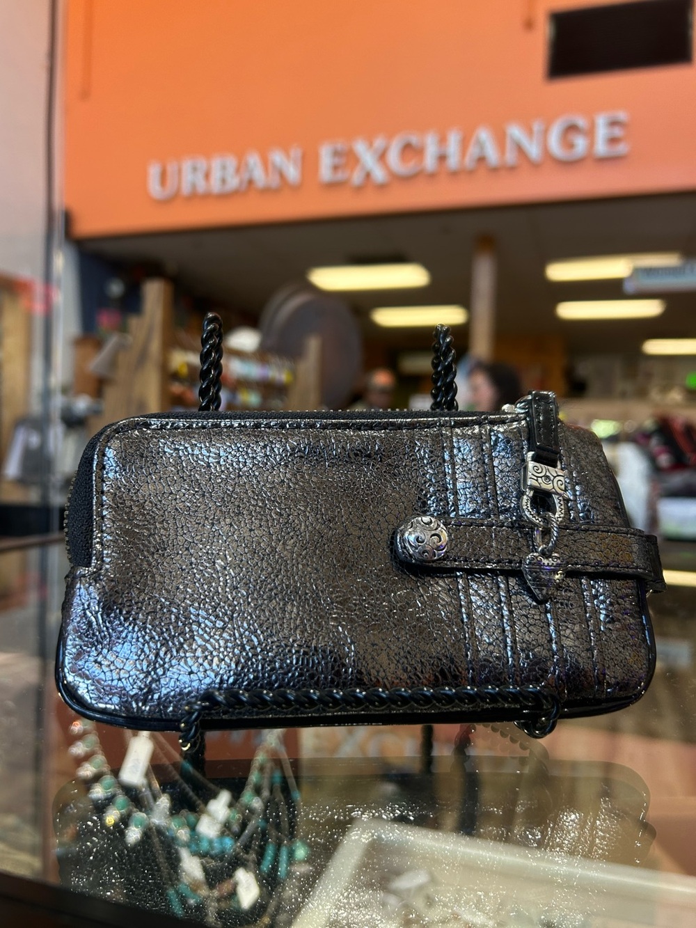 Brighton Trinity Metallic Leather Zip Wallet